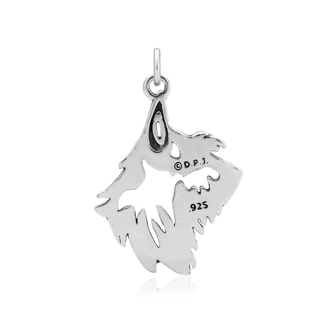 Berger Picard Pendant Head Design in Sterling Silver Back Side View.