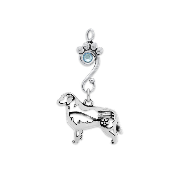 Crystal Bernese Mountain Dog w/Cart Necklace, Body