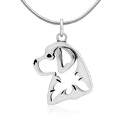 Bernese Mountain Dog Necklace Head Design in Sterling Silver on Snake Chain.