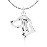 Black and Tan Coonhound Necklace Head Design in Sterling Silver on Snake Chain.