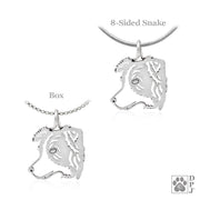 Border Collie Necklace in Sterling Silver