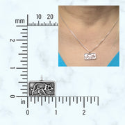 Sizzling Border Collie Crouch Pendant Necklace in Sterling Silver