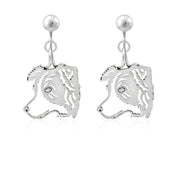Sterling silver Border Collie clip on earrings head study, Border Collie products