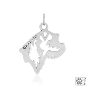 Border Terrier Pendant Necklace in Sterling Silver