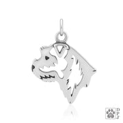 Border Terrier Pendant Necklace in Sterling Silver