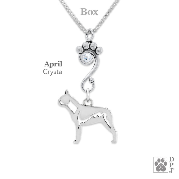 Crystal Boston Terrier Necklace, Body