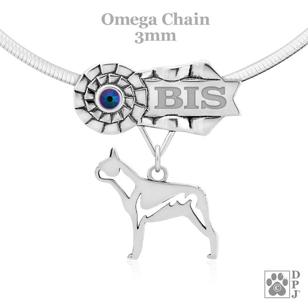 Best In Show Boston Terrier jewelry in sterling silver, OTCH Boston Terrier jewelry in sterling silve