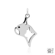 Boston Terrier Pendant Necklace in Sterling Silver