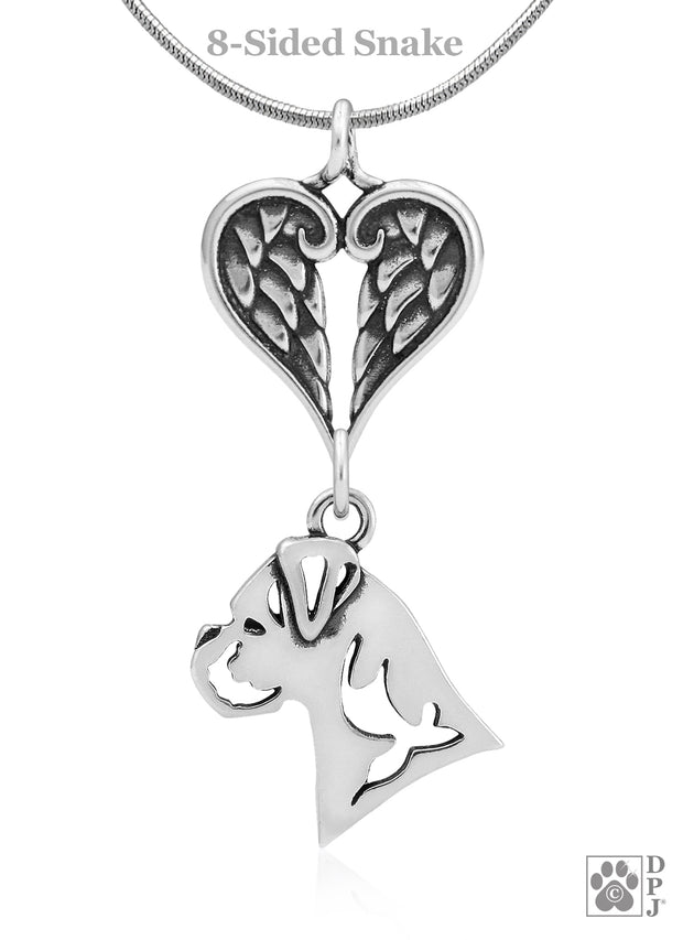 Boxer Angel Jewelry & Gifts, Sterling Silver Personalized Angel Necklace