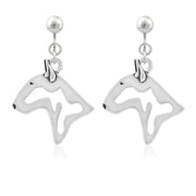 Bull Terrier Clip-On Earrings Head Design in Sterling Silver.