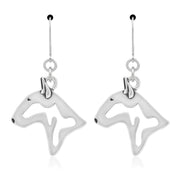 Bull Terrier Earrings Head Design in Sterling Silver in Leverback.