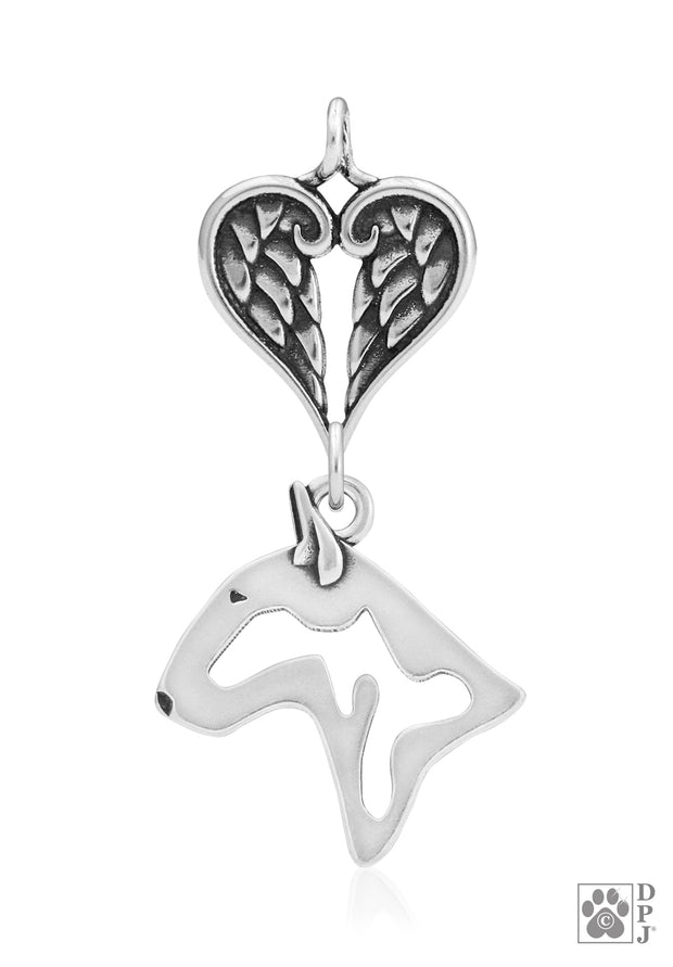 Bull Terrier Angel Necklace, Personalized Sympathy Gifts
