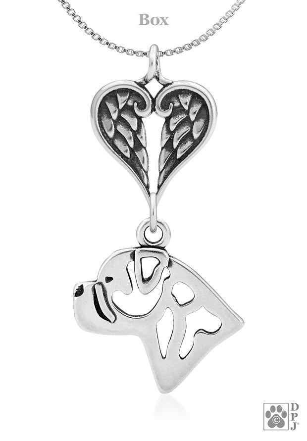 Bullmastiff Angel Necklace, Personalized Sympathy Gift