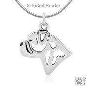 Bullmastiff Pendant Necklace in Sterling Silver
