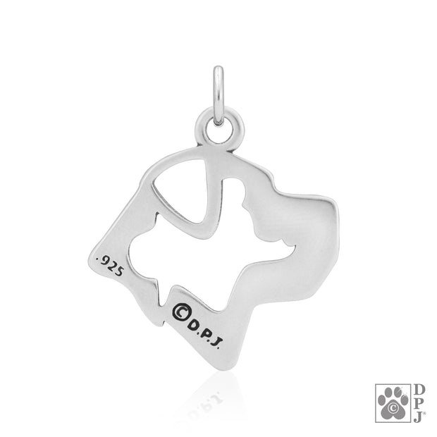 Cane Corso Necklace Charm in Sterling Silver