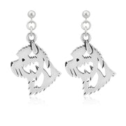 Cairn Terrier Earrings Head Design in Sterling Silver in Dangle Post.