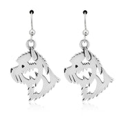 Cairn Terrier Earrings Head Design in Sterling Silver in French Hook.