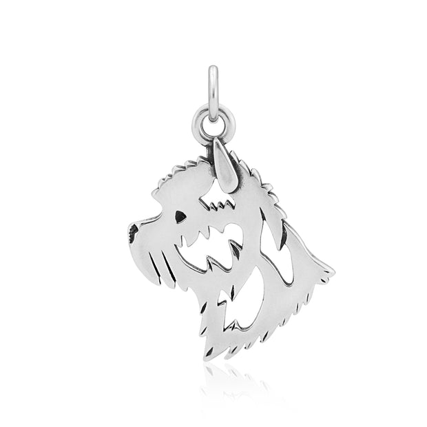 Cairn Terrier Pendant Head Design in Sterling Silver.