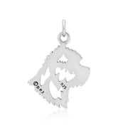 Cairn Terrier Pendant Head Design in Sterling Silver Back Side View.