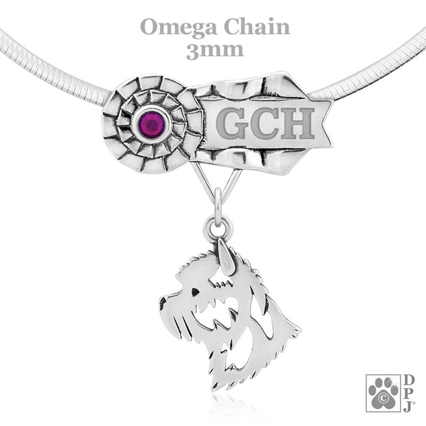 Cairn Terrier Grand Champion necklace in sterling silver, Cairn Terrier PACH gifts in sterling silver