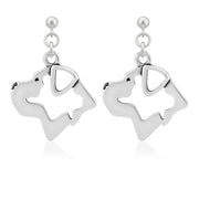 Cane Corso Earrings Head Design in Sterling Silver in Dangle Post.