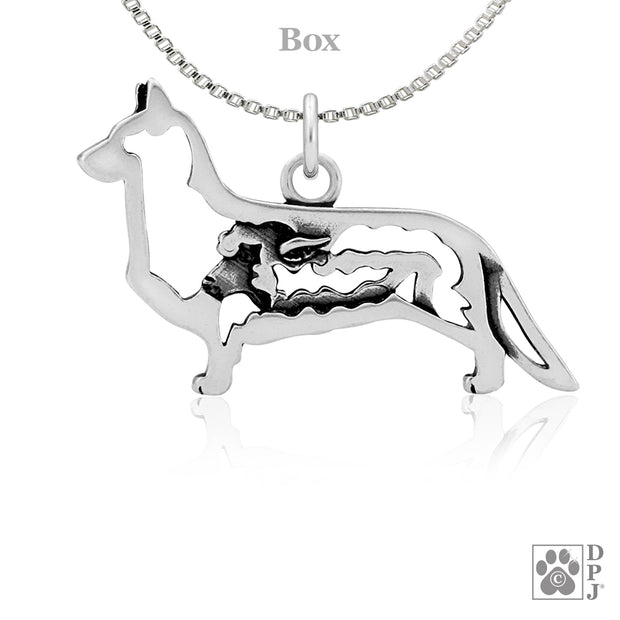 Cardigan Welsh Corgi Necklace Jewelry in Sterling Silver