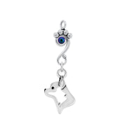 Chihuahua Pendant Head Design with Scarabaeus Crystal in Sterling Silver.