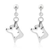Chihuahua Earrings in Sterling Silver, Smooth Coat