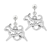 Chihuahua Clip-On Earrings Body Design in Sterling Silver.