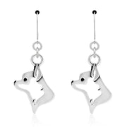 Chihuahua Earrings in Sterling Silver, Smooth Coat