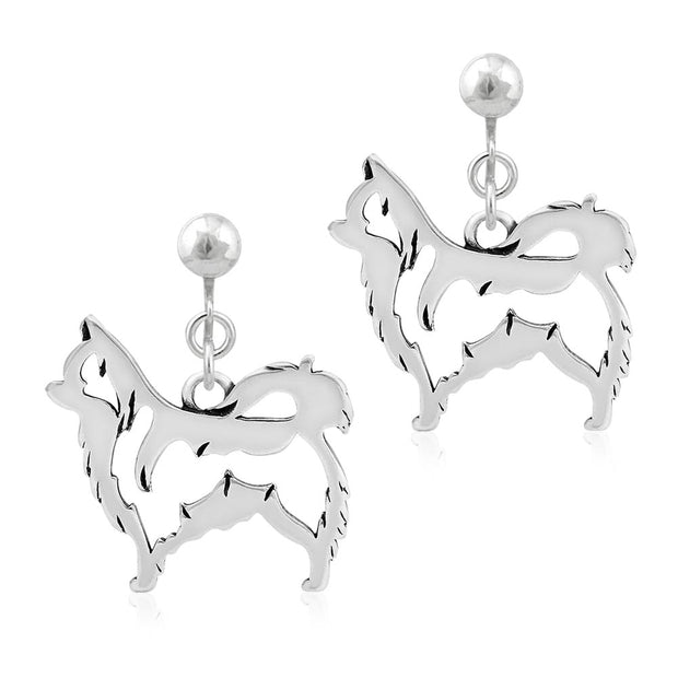 Chihuahua Clip-On Earrings Body Design in Sterling Silver.