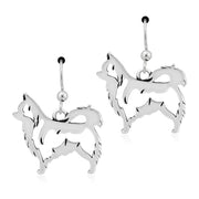 Chihuahua Earrings Body Design in Sterling Silver in French Hook.