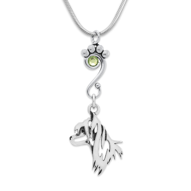 Crystal Chinese Crested Necklace, Head