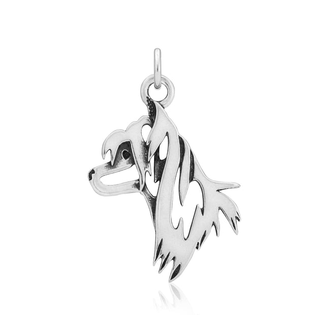 Chinese Crested Pendant Head Design in Sterling Silver.