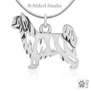 Chinese Crested Necklace Charm in Sterling Silver, Powder Puff