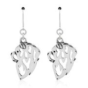 Chow Chow Earrings Head Design in Sterling Silver in Leverback.