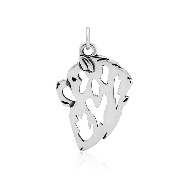 Chow Chow Pendant Head Design in Sterling Silver.