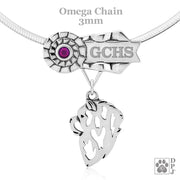 Grand Champion Chow Chow jewelry in sterling silver, Chow Chow ADCH necklace in sterling silver