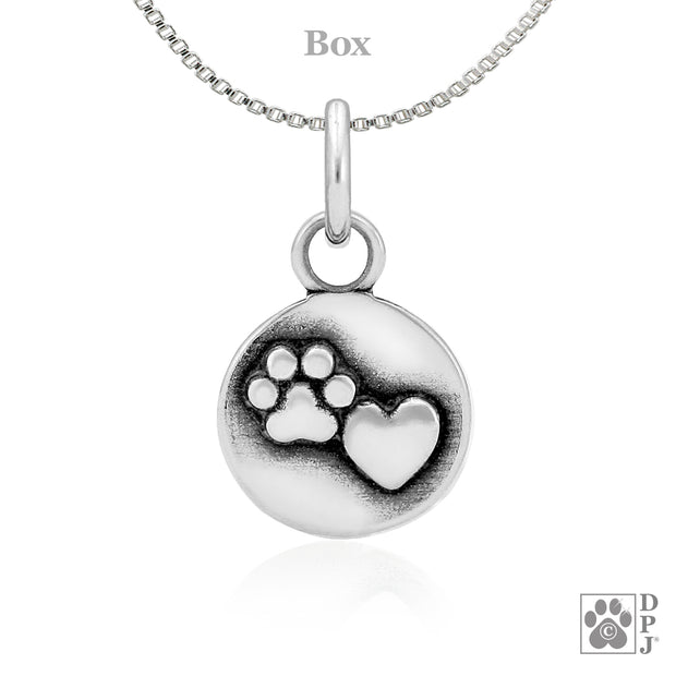 Heart and paw print necklace for dog and cat lovers, Top rated paw and heart necklace for animal lovers