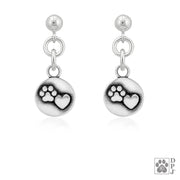 Paw and Heart Earrings, Close To My Heart