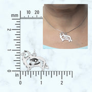 Sterling Silver Collie Necklace Jewelry, Rough Coat
