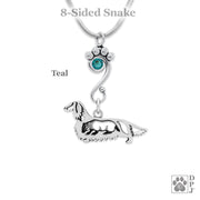 Crystal Dachshund Longhaired w/Badger Necklace, Body