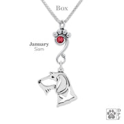 Crystal Dachshund Wirehaired Necklace, Head