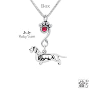 Crystal Dachshund Wirehaired w/Badger Necklace, Body
