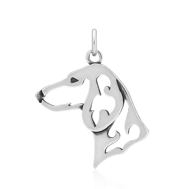 Dachshund Pendant Head Design in Sterling Silver.