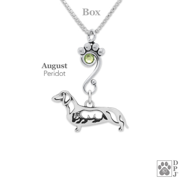 Crystal Dachshund Smooth Coat w/Badger Necklace, Body