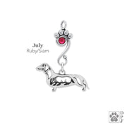 Crystal Dachshund Smooth Coat w/Badger Necklace, Body