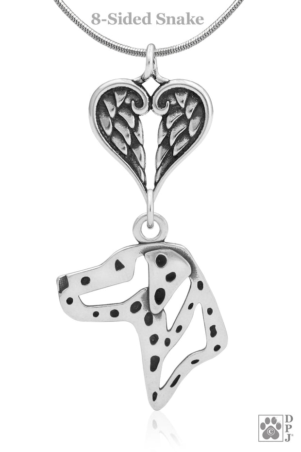 Dalmatian Angel Necklace, Personalized Sympathy Gifts