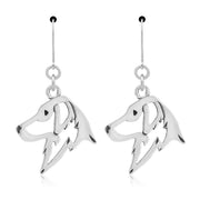 Flat Coated Retriever Earrings Head Design in Sterling Silver in Leverback.