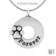 Personalized Paw Print Pet Sympathy Gift, Sterling Silver Forever Pendant